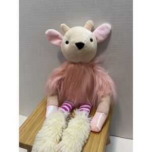Manhattan Toy Company pink reindeer fur plush